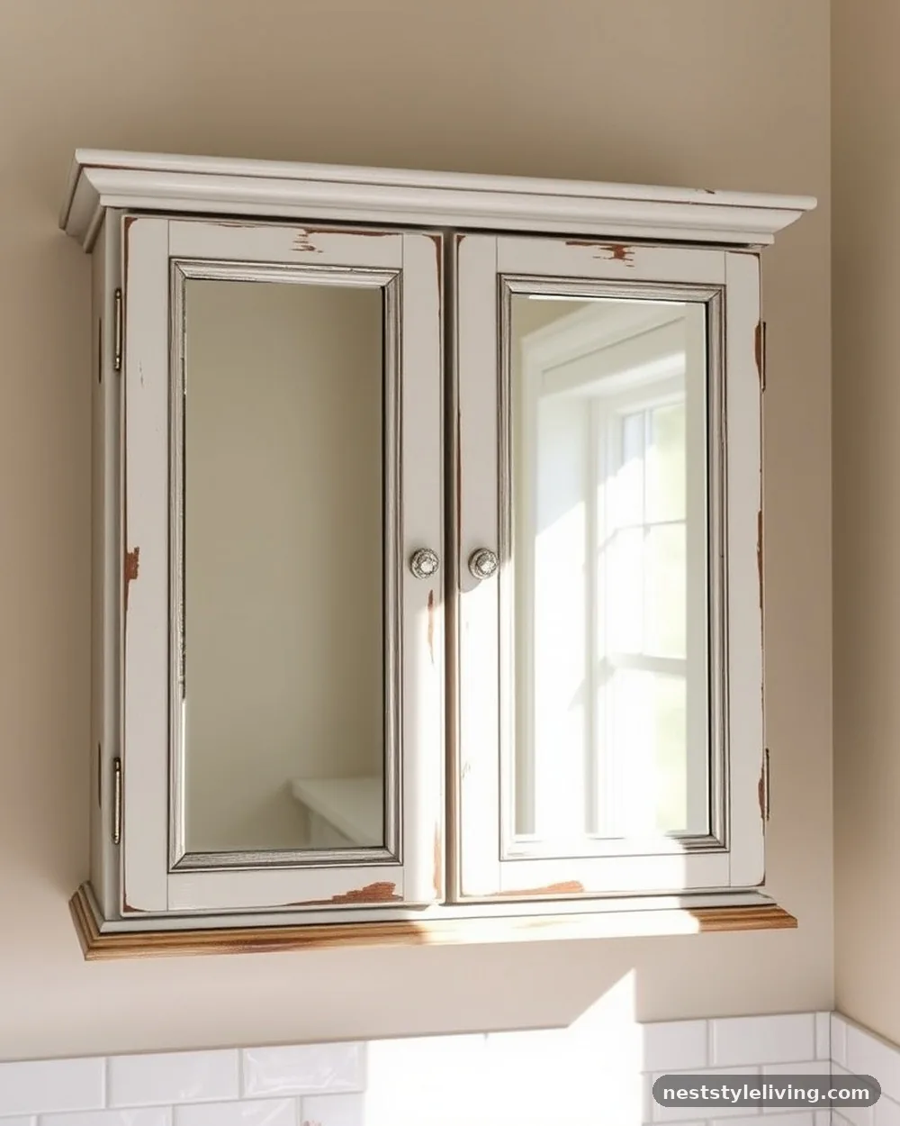 Mirrored Vanity Cabinet - 23 Half Bathroom Design Ideas That Make a Big Impact