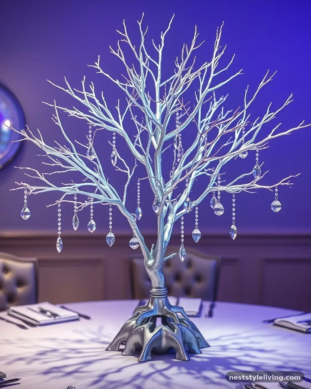Silver-Leafed Manzanita Branch - 17 DIY Christmas Centerpieces for a Bougie Holiday