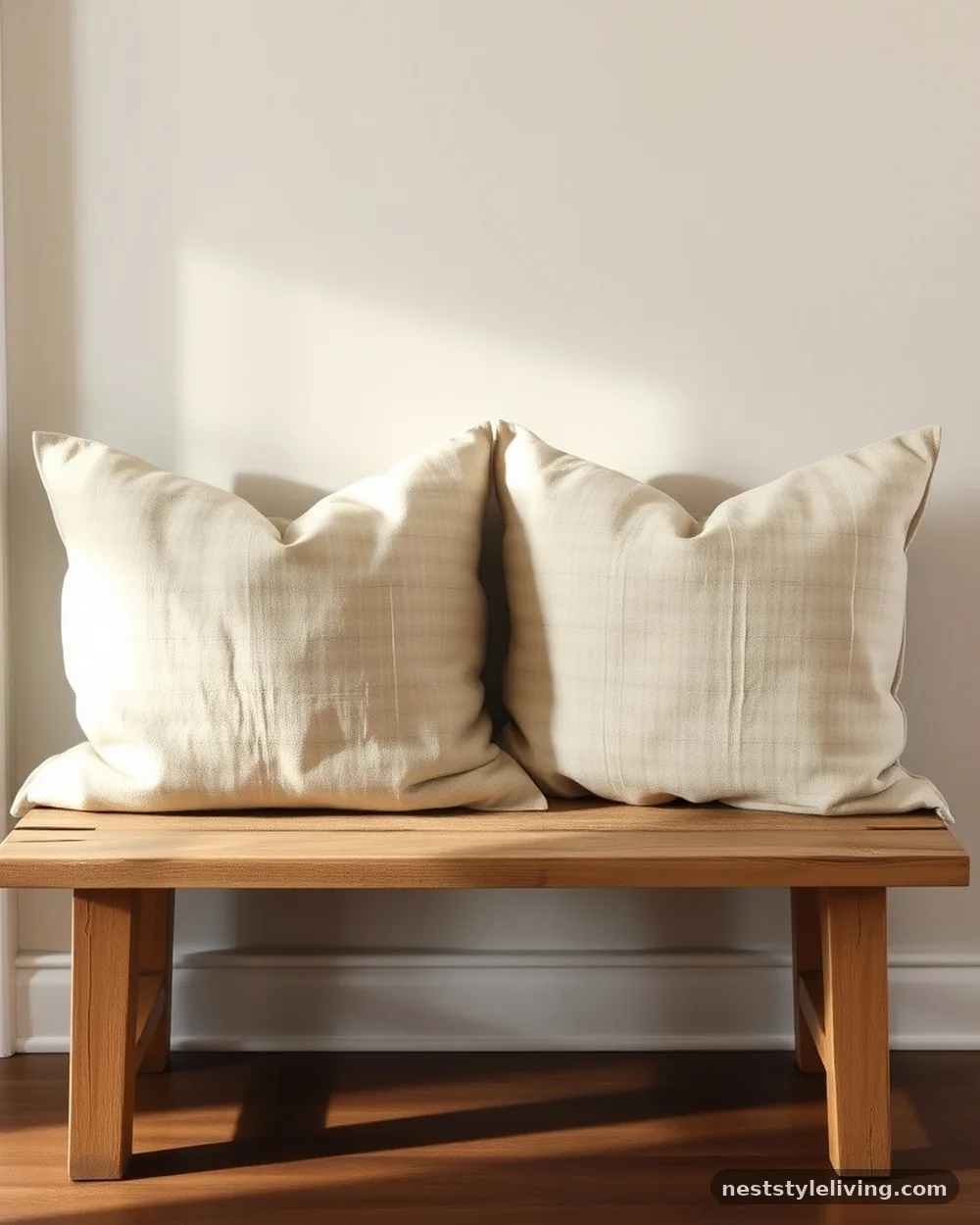 Soft Linen Throw Pillows - 17 Farmhouse Entryway Ideas That Welcome Guests in Style