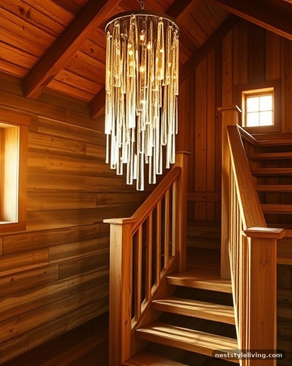 16. Statement Lighting in the Stairwell