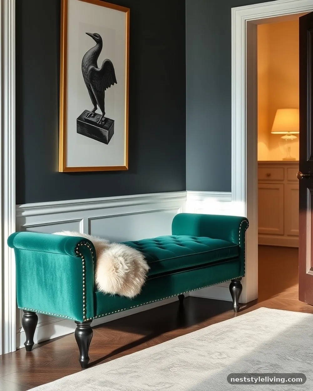 Velvet Upholstered Benches - 18 Ralph Lauren Inspired Christmas Ideas to Recreate