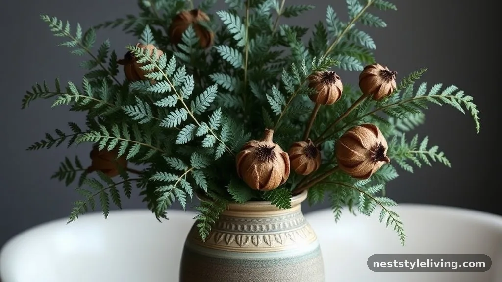Winter Ferns and Dried Seed Pods - 18 Winter Floral Arrangements for a Magical Home