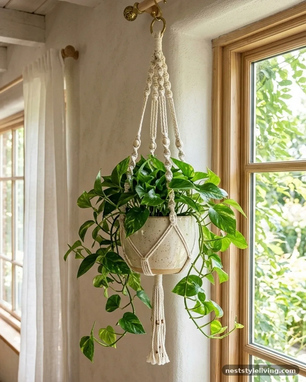 Macramé Plant Hangers - 19 Afro Boho Living Room Ideas Full of Warmth and Style