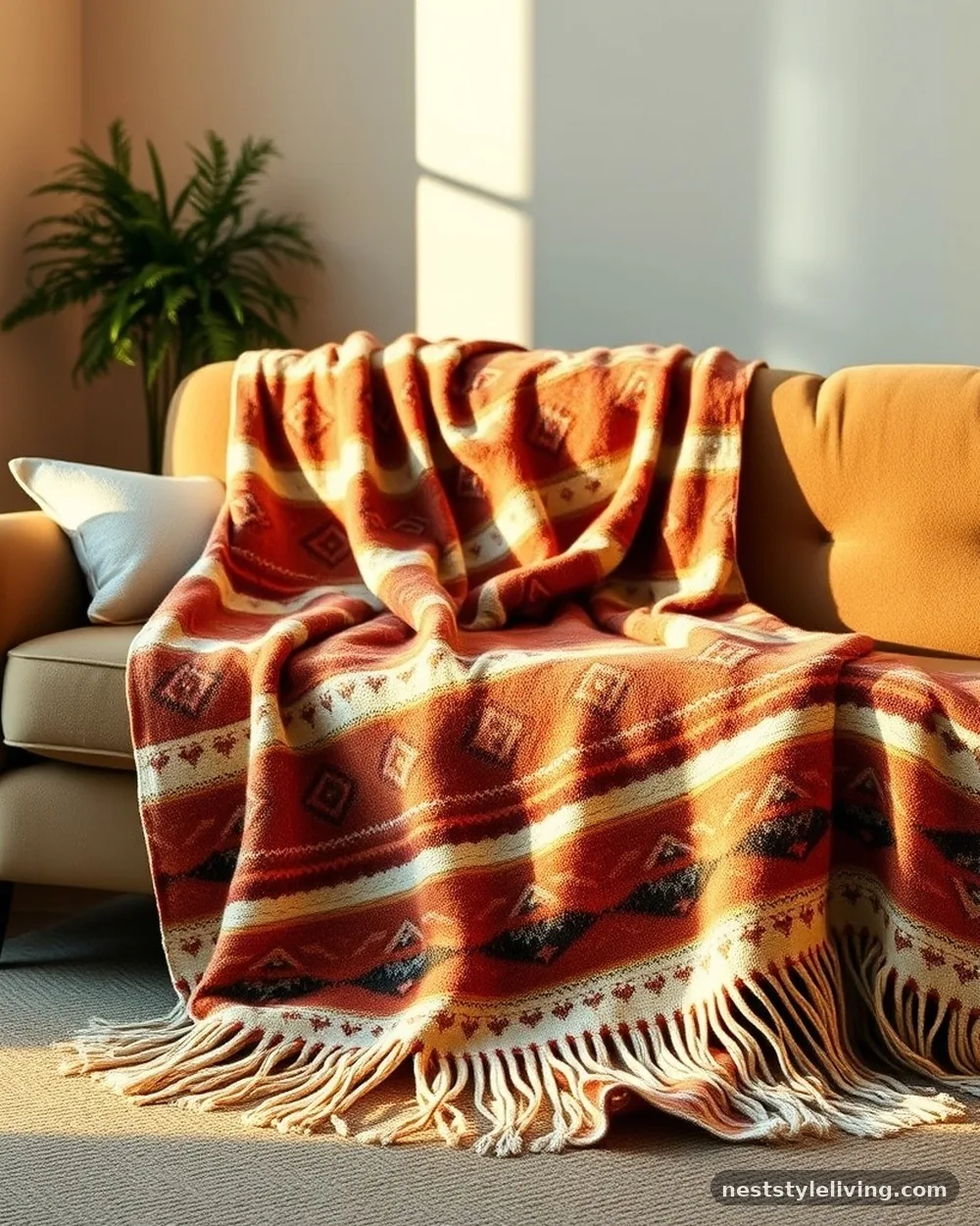 Patterned Throw Blankets - 21 Boho Apartment Ideas for a Cozy Soulful Space
