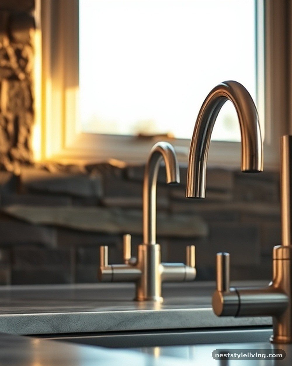 17. Textured Natural Stone Backsplash