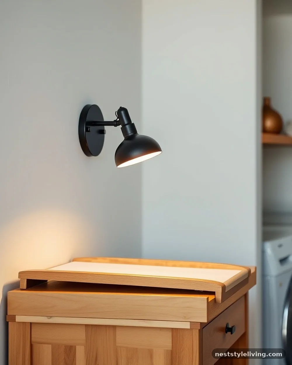 Wall-Mounted Task Lighting - 23 Farmhouse Laundry Room Ideas for a Cozy Space