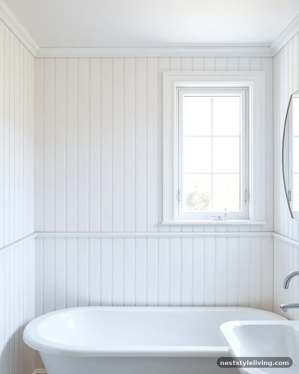 Beadboard Paneling - 20 Modern Farmhouse Bathroom Ideas to Copy Now
