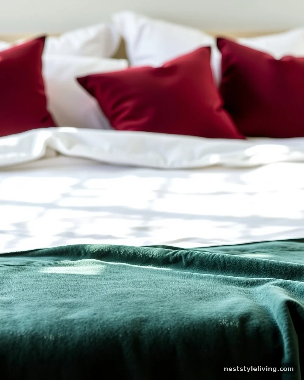 Coordinated Bedding and Pillows - 18 Classy Christmas Decor Ideas That Look Expensive