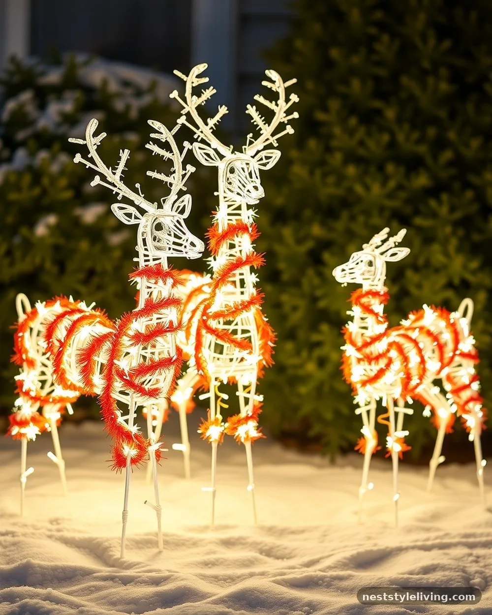 LED-Lit Decorative Deer Families - 20 Outdoor Christmas Decorations to Brighten Your Yard