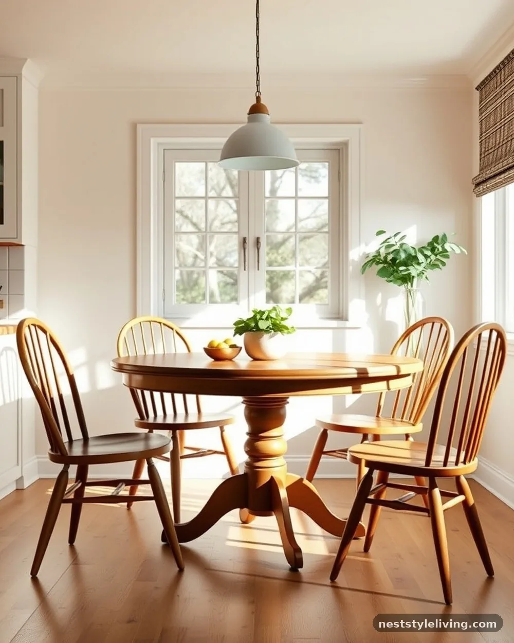 Mismatched Vintage Dining Chairs - 23 Farmhouse Cottage Kitchen Ideas for Timeless Charm