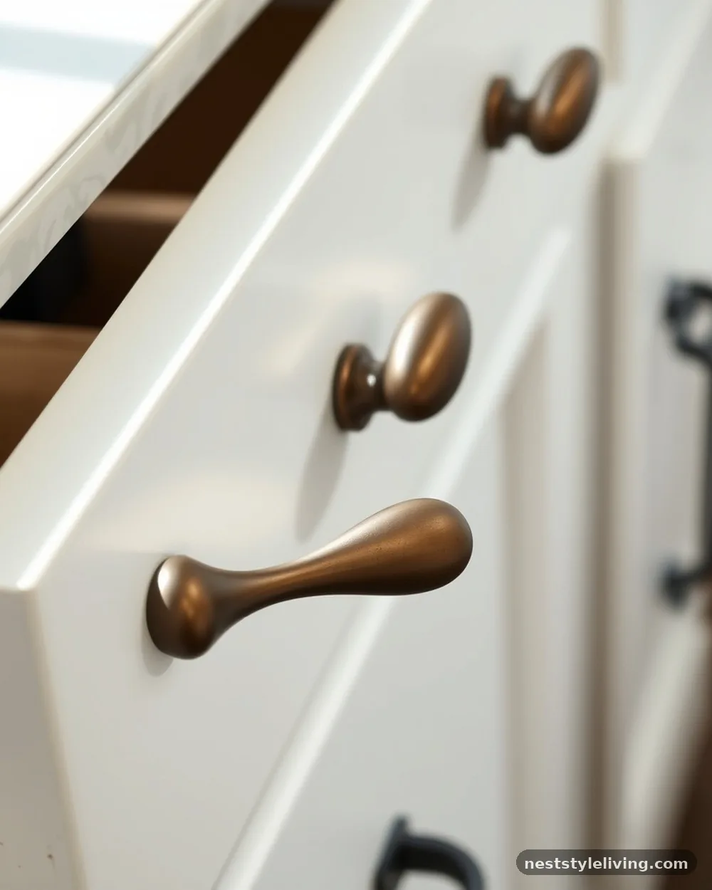 Oil-Rubbed Bronze Hardware - 23 Farmhouse Cottage Kitchen Ideas for Timeless Charm