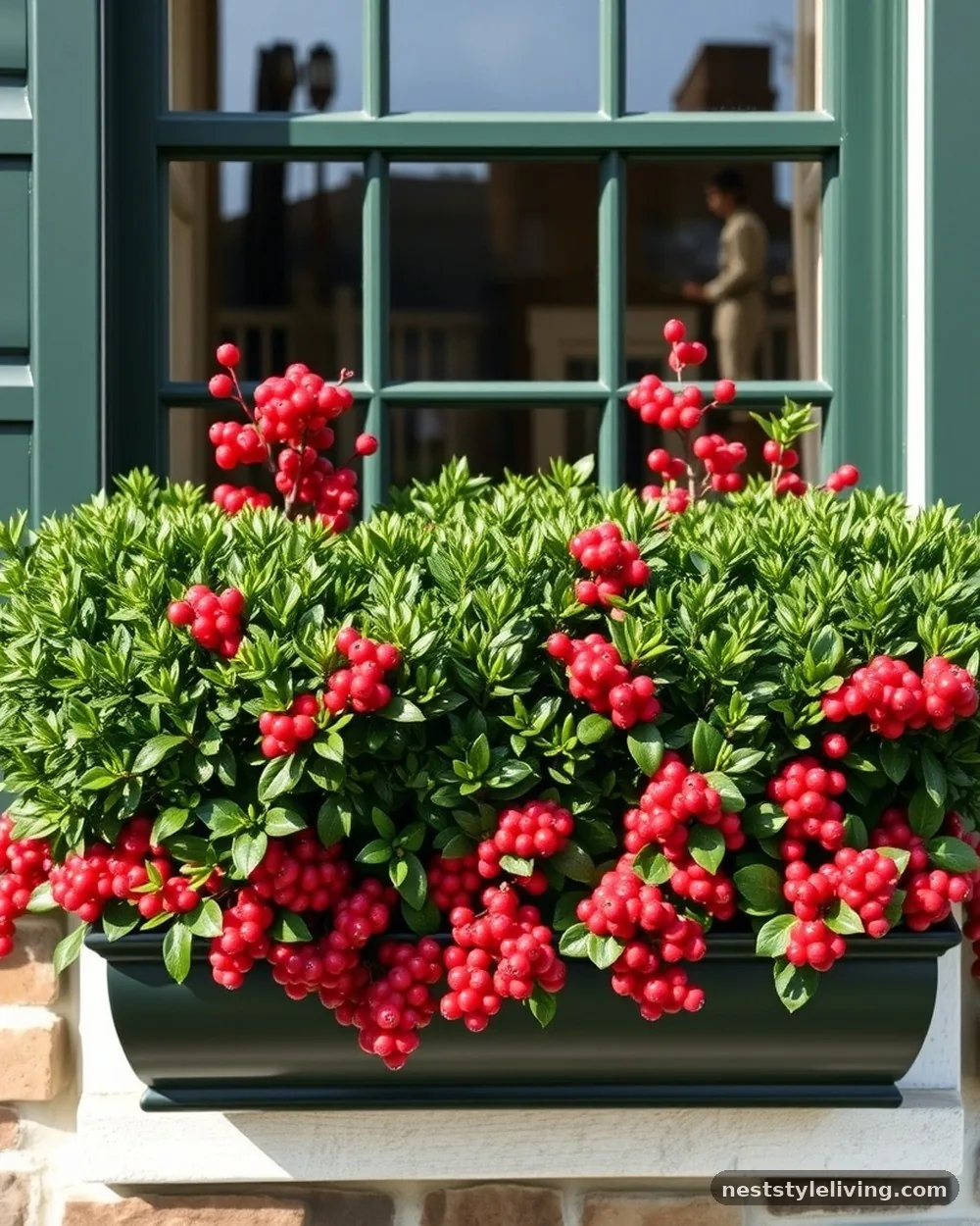 Boxwood and Berry Clusters - 19 Winter Window Box Ideas That Add Instant Charm