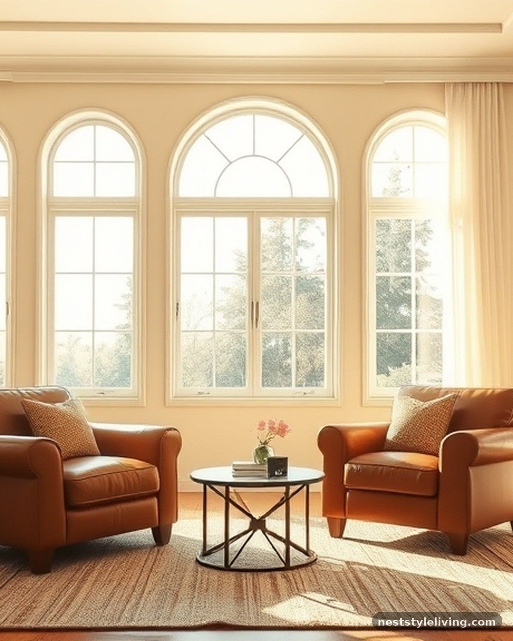 2. Creamy Off-White and Cognac Leather