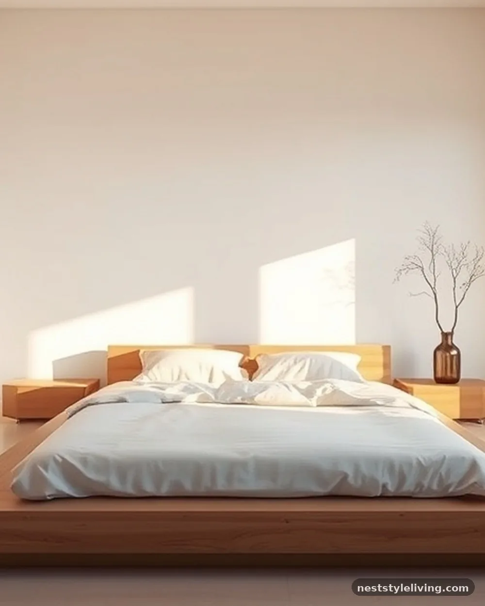 Low-Profile Platform Bed - 14 Minimalist Bedroom Ideas That Feel Calm and Cozy