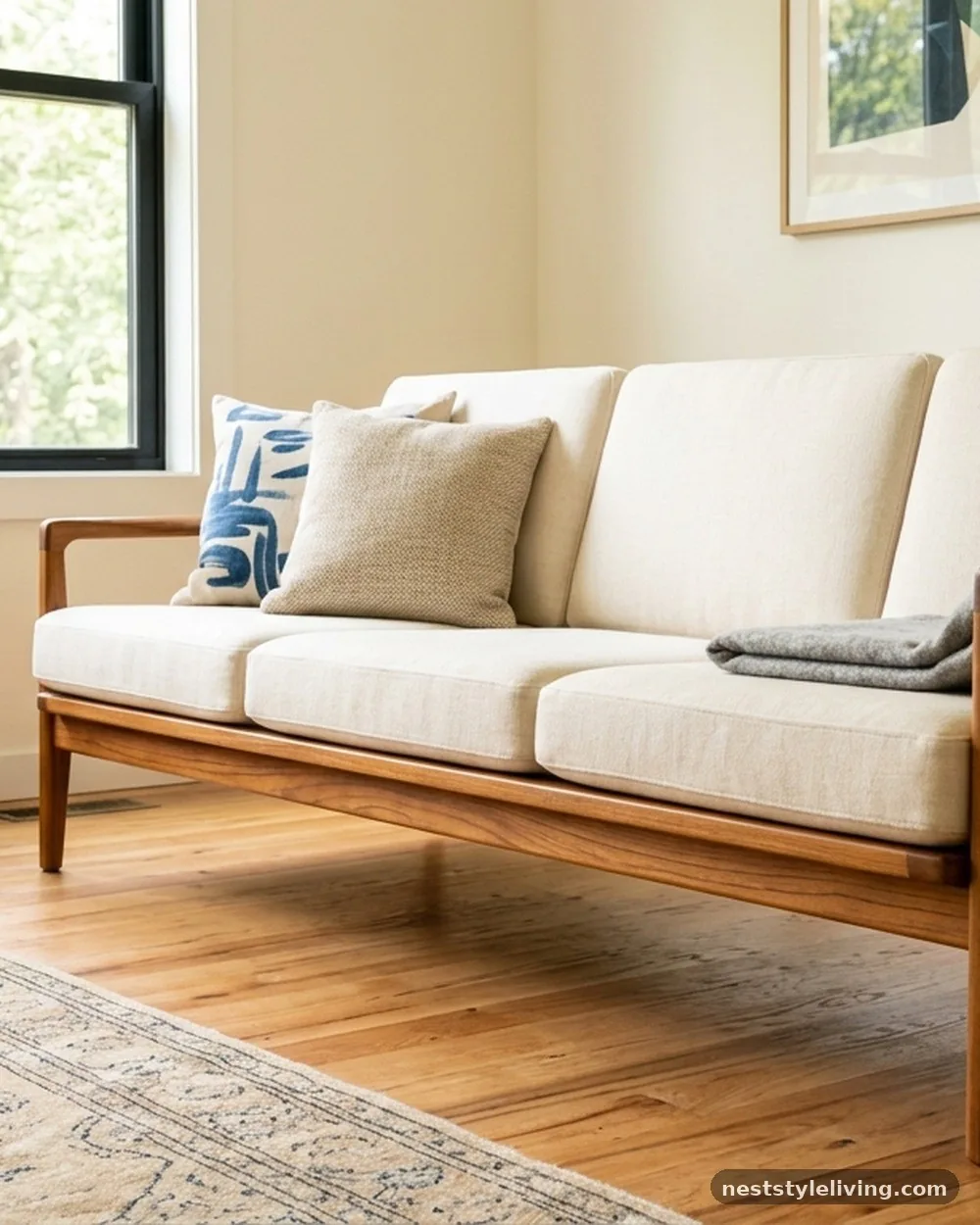 Low-Profile Teak Seating - 19 Afro Boho Living Room Ideas Full of Warmth and Style