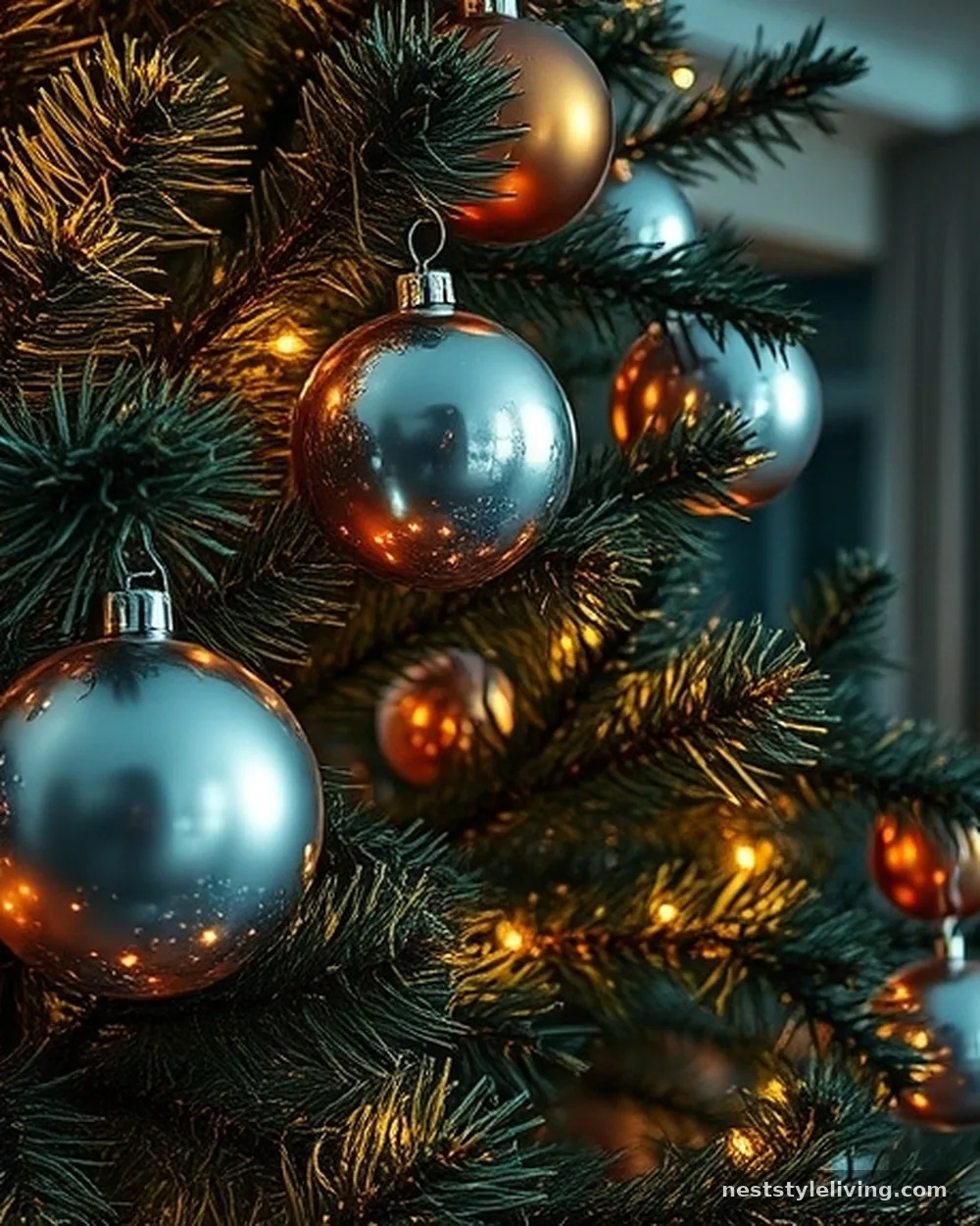 Oversized Metallic Spheres - 15 Christmas Tree Decor Ideas for a Magical Holiday