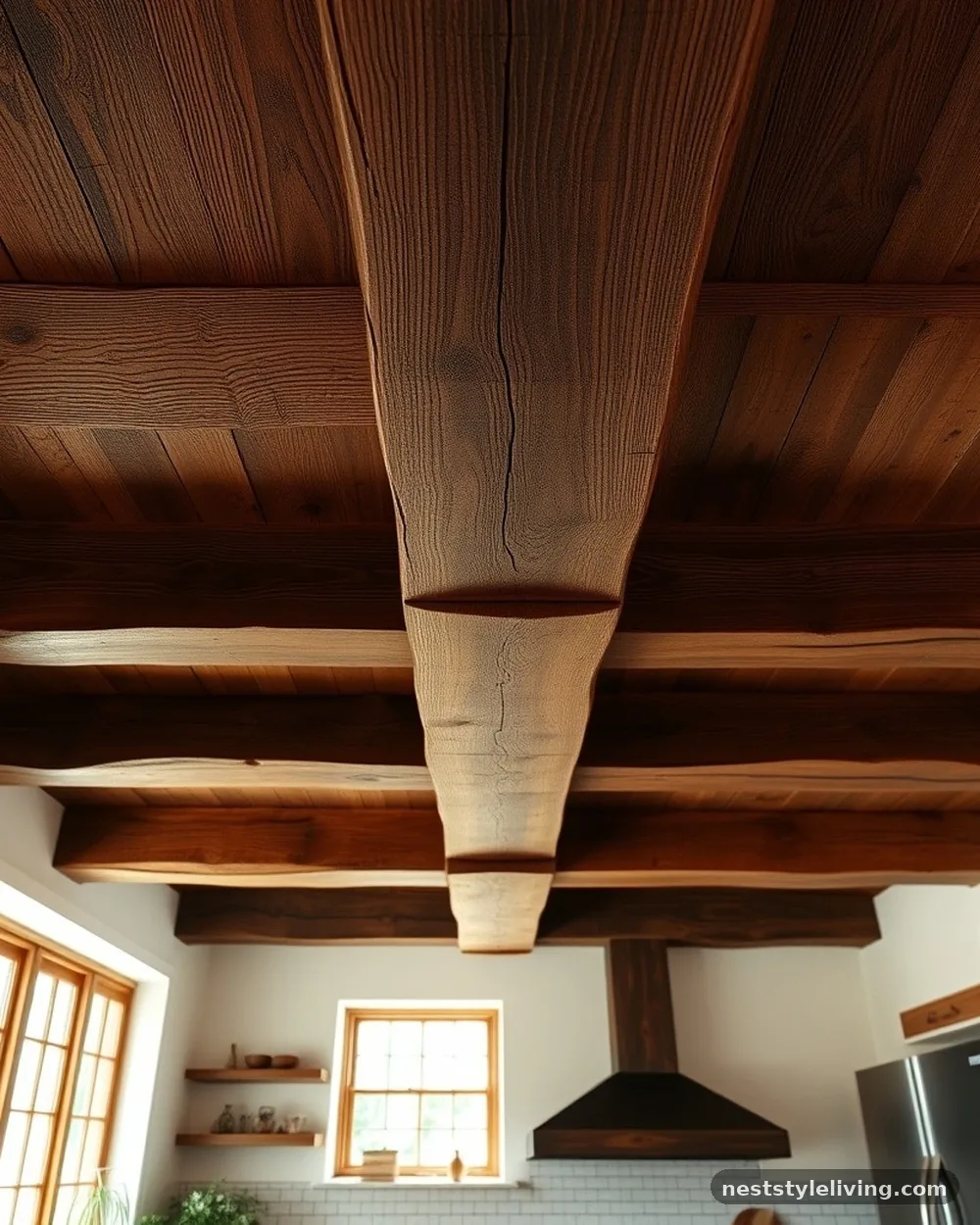 Reclaimed Chestnut Beam Ceilings - 16 Italian Tuscan Kitchen Ideas Full of Timeless Charm