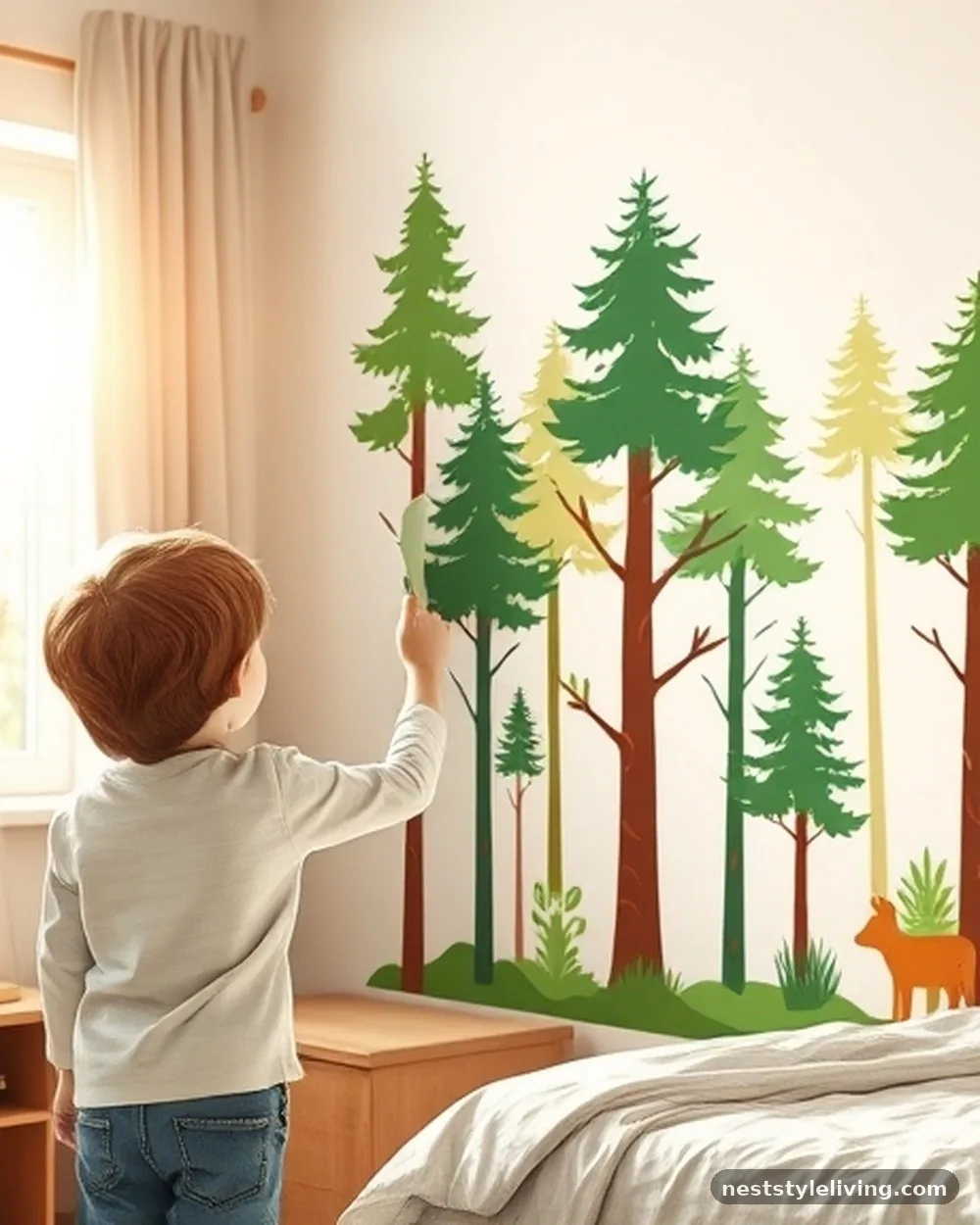 Removable Peel-and-Stick Mural - 22 Cool Bedroom Ideas for Kids They'll Love