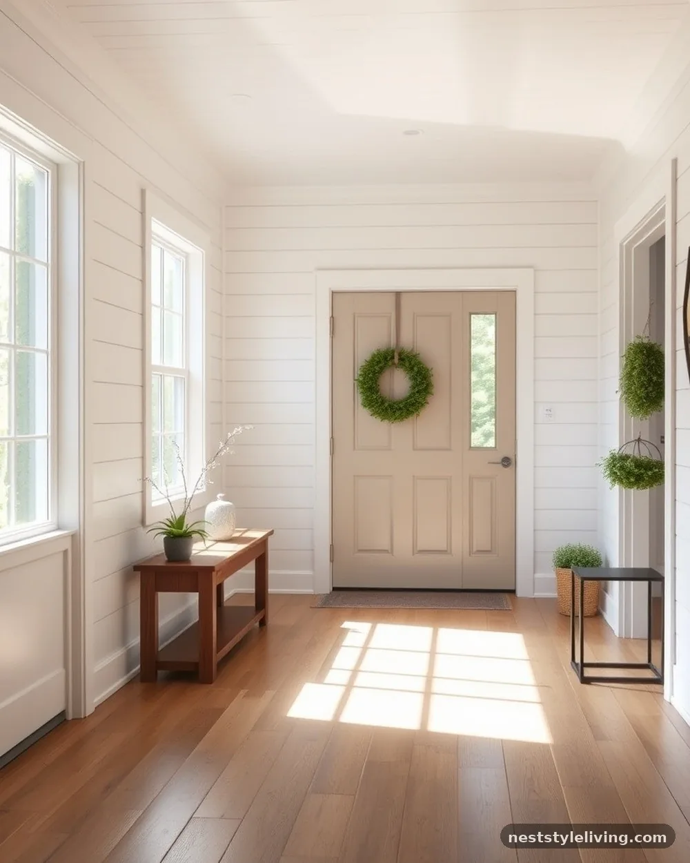 Shiplap Wall Paneling - 17 Farmhouse Entryway Ideas That Welcome Guests in Style