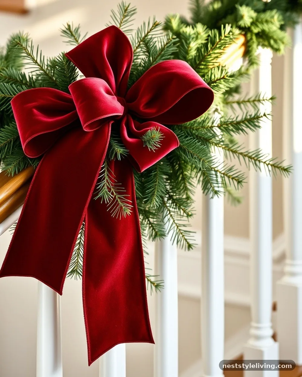 Velvet Ribbon Garland Ties - 18 Ralph Lauren Inspired Christmas Ideas to Recreate