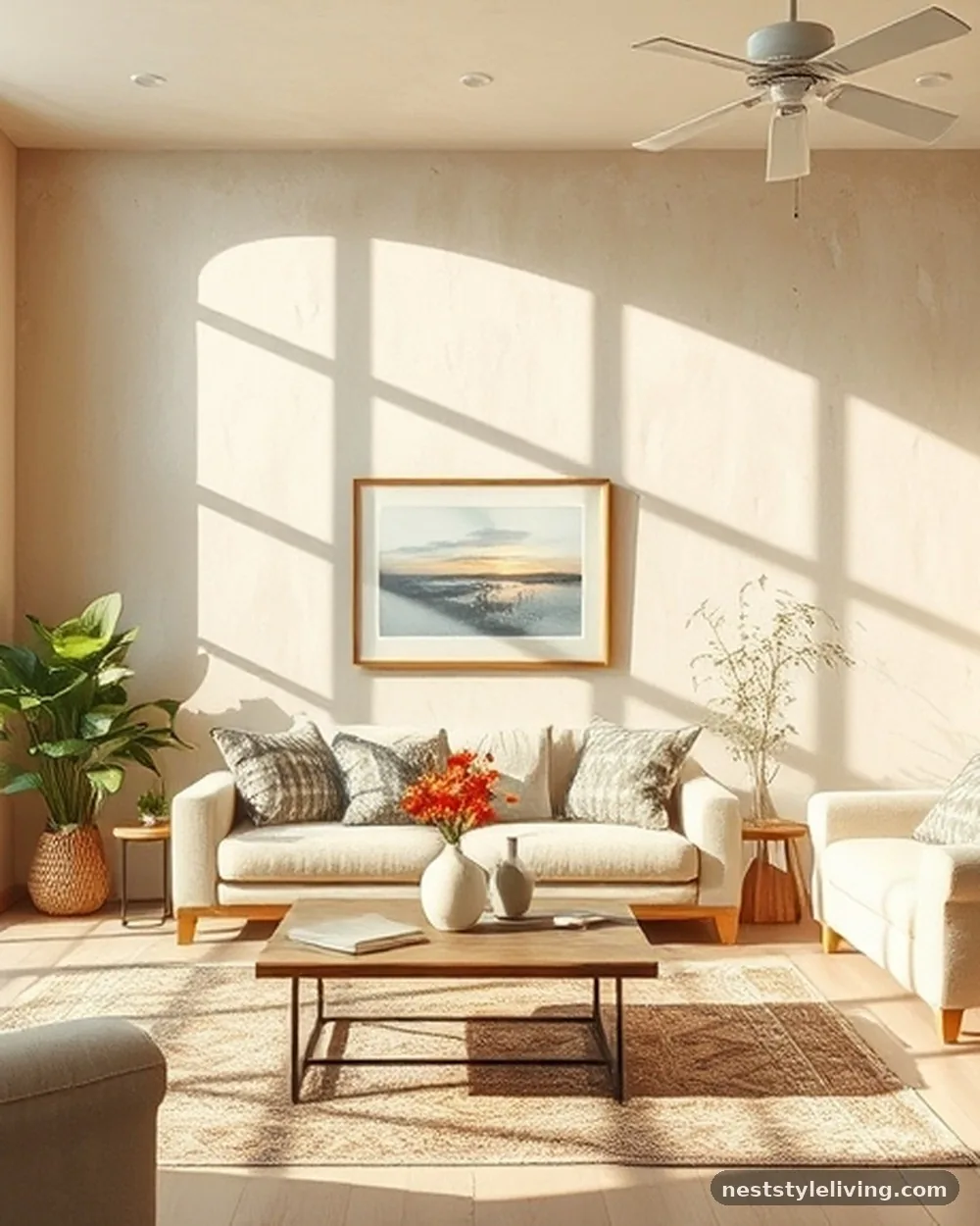 Warm White Wall Glazes - 18 White Living Room Ideas That Feel Warm & Inviting