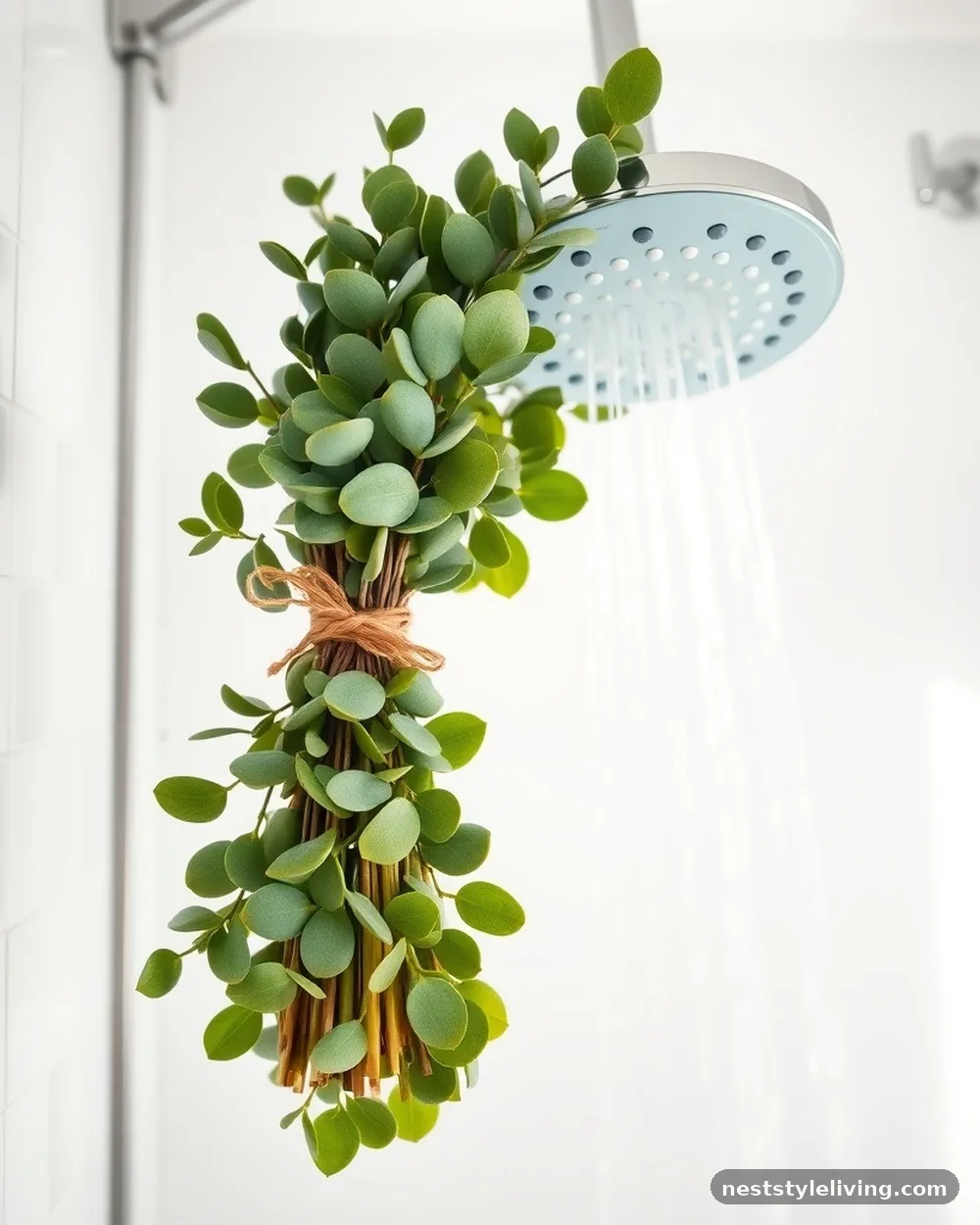 Eucalyptus Bundle in the Shower - 20 Modern Farmhouse Bathroom Ideas to Copy Now