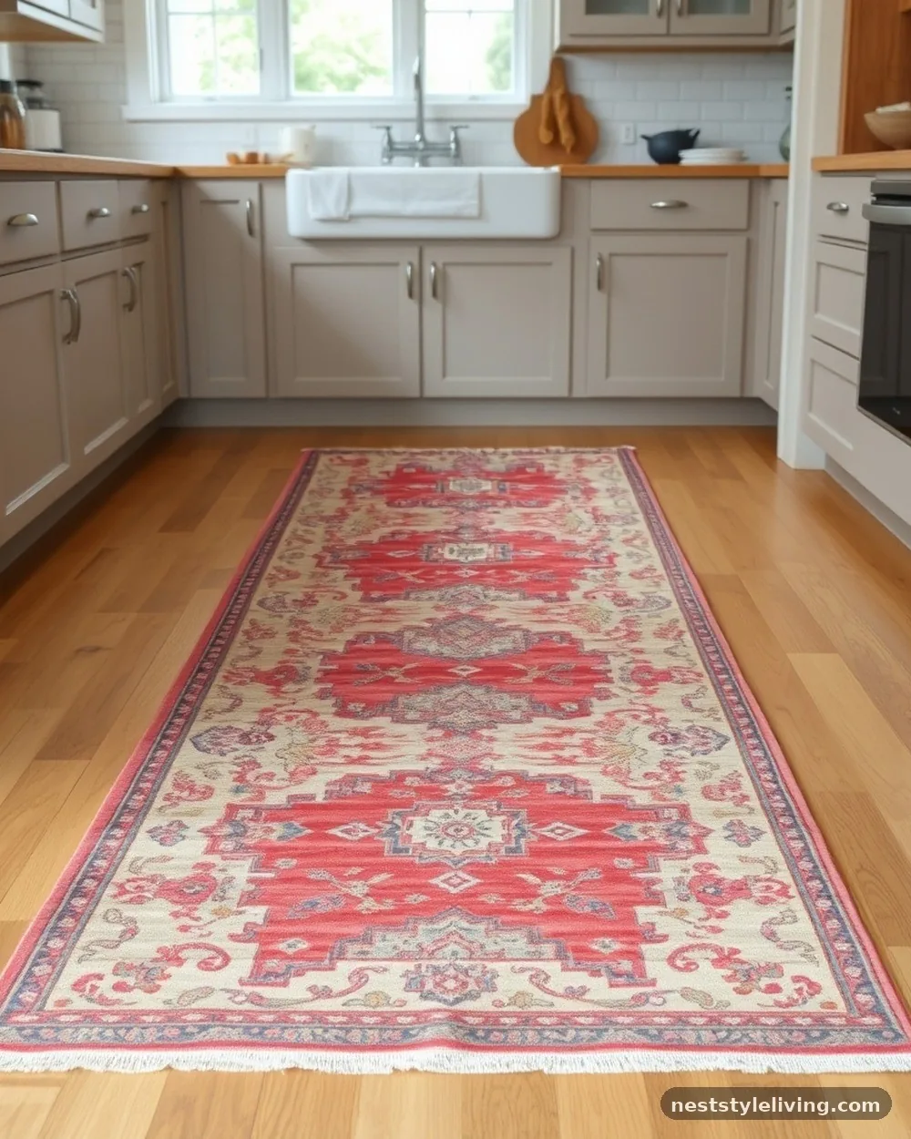 Large-Scale Kitchen Rugs - 23 Farmhouse Cottage Kitchen Ideas for Timeless Charm