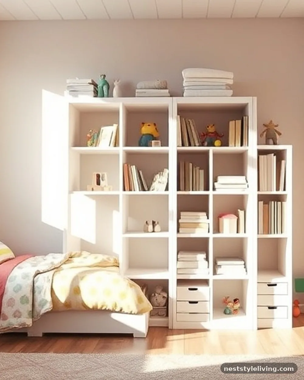Multi-Functional Room Divider - 22 Cool Bedroom Ideas for Kids They'll Love