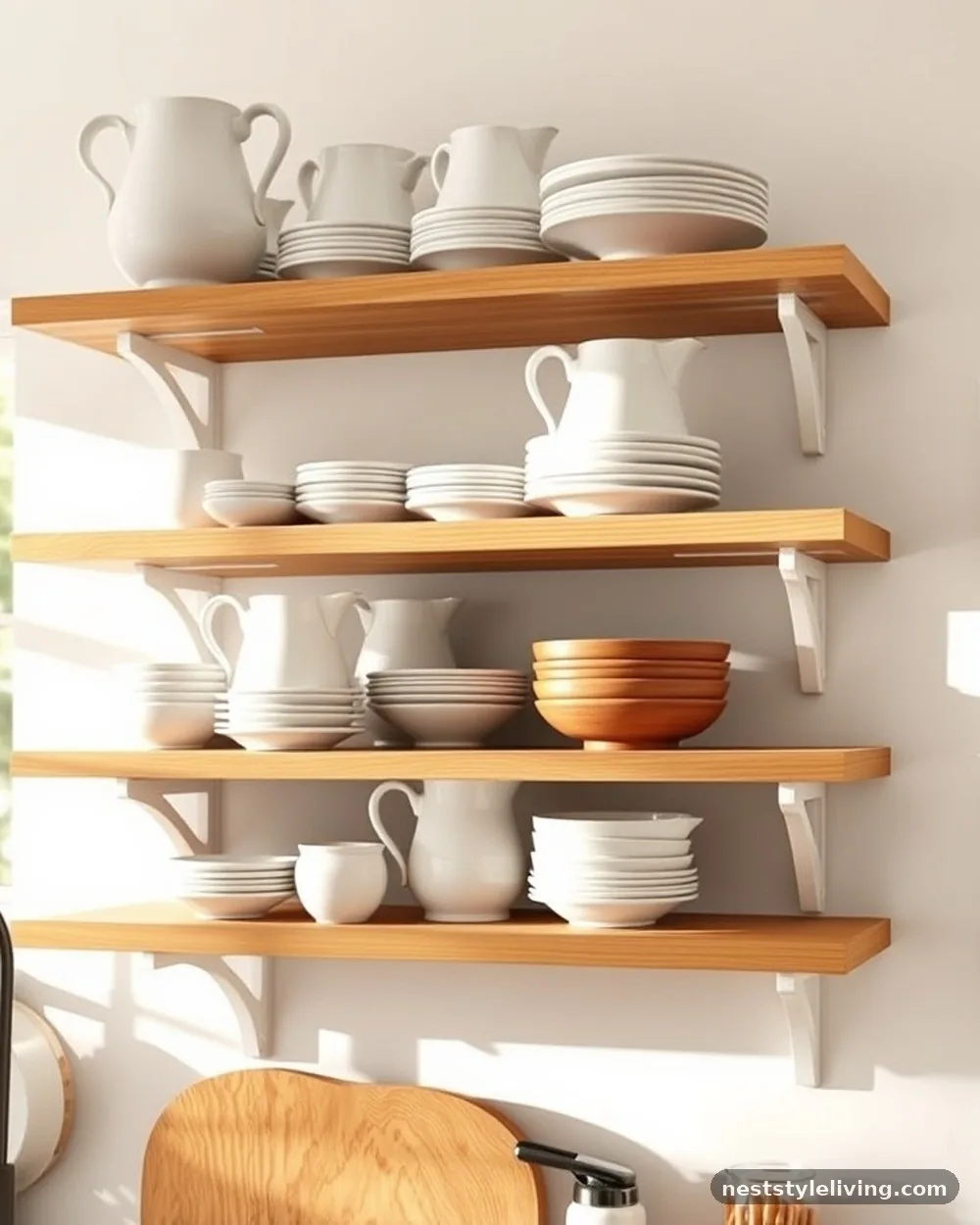 Open Shelving for Display - 21 Retro Kitchen Ideas for a Stylish Vintage Look