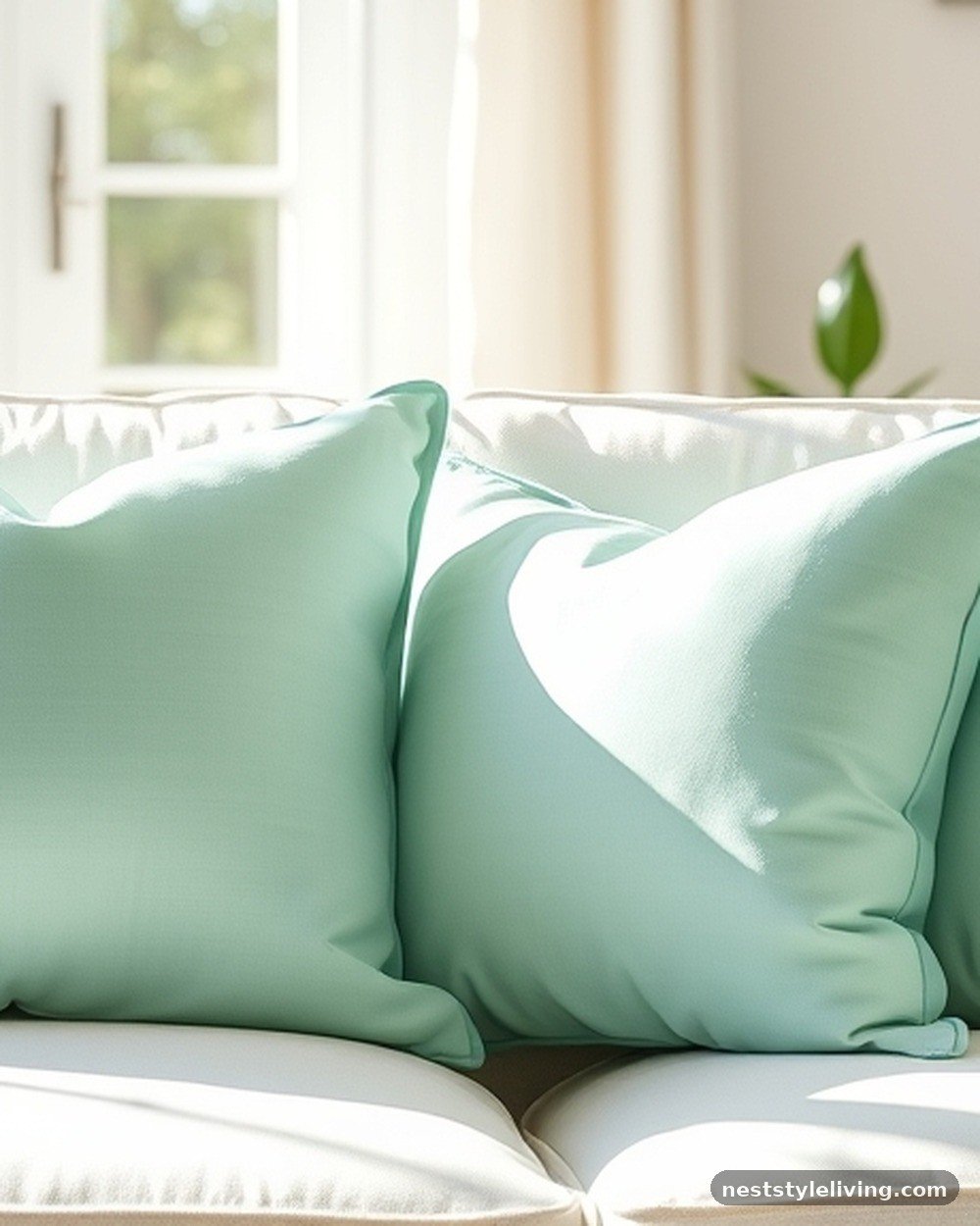 21. Crisp Mint Green Throw Pillows