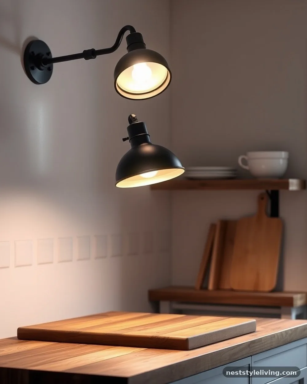 Wall-Mounted Task Lighting - 23 Farmhouse Cottage Kitchen Ideas for Timeless Charm