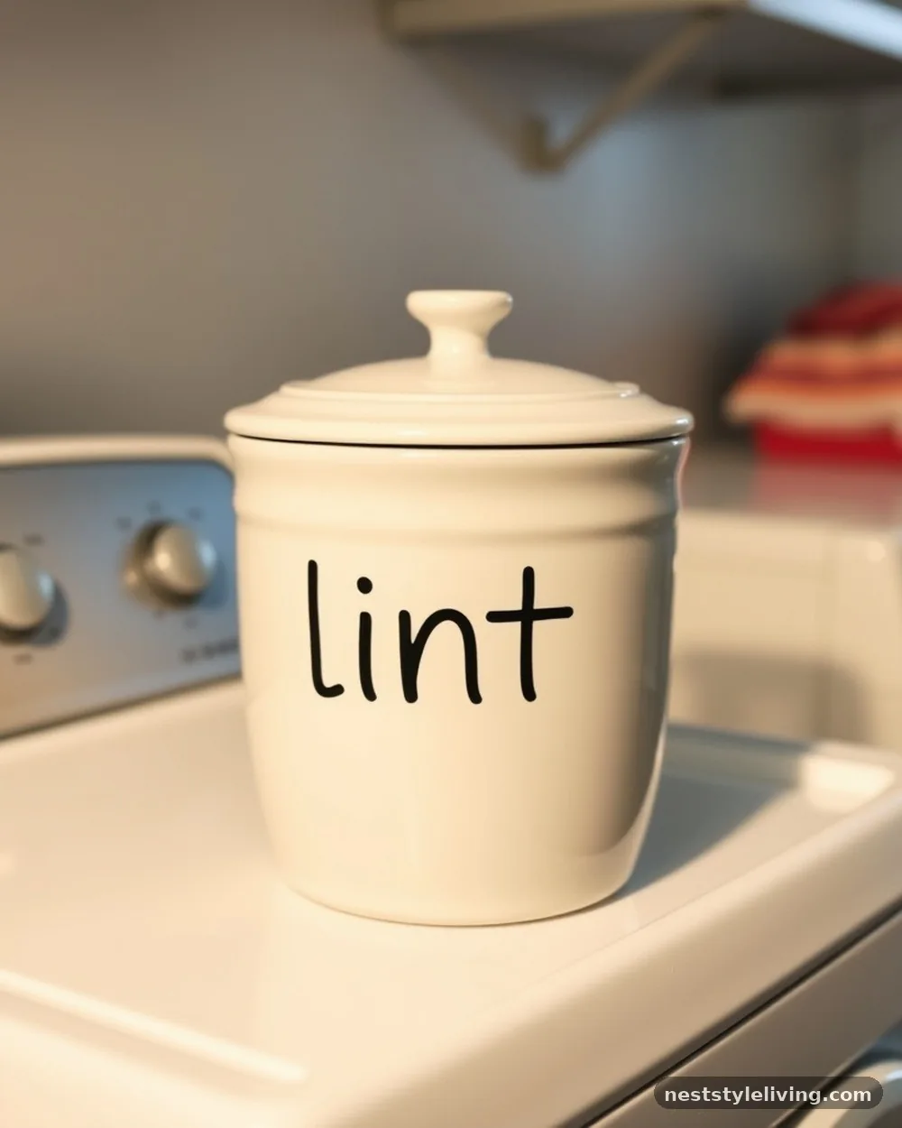 Decorative Lint Bin - 23 Farmhouse Laundry Room Ideas for a Cozy Space