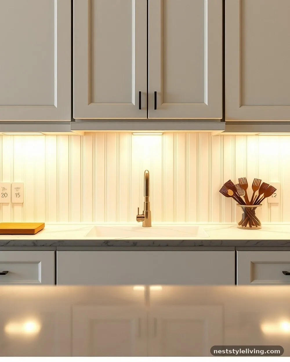 Beadboard Backsplash Paneling - 23 Farmhouse Cottage Kitchen Ideas for Timeless Charm