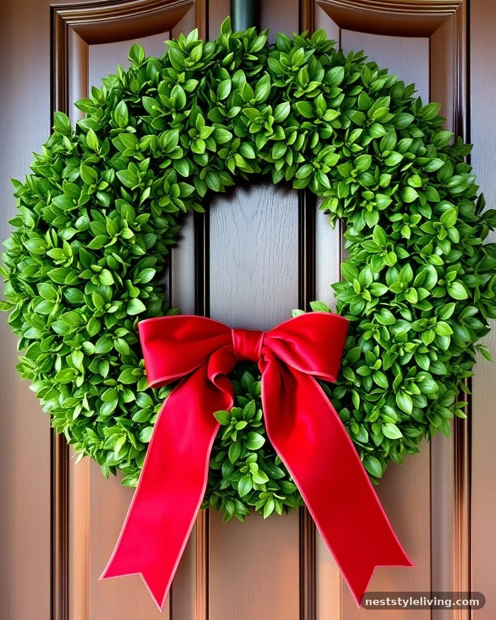 Everlasting Boxwood Wreaths - 17 Winter Porch Ideas for a Cozy Seasonal Welcome