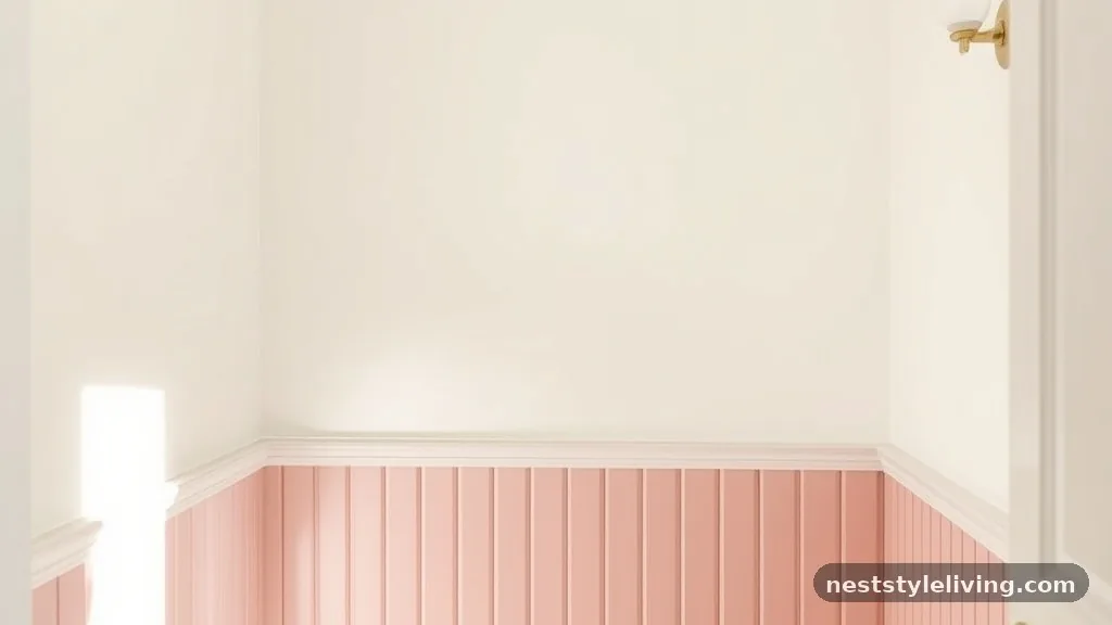 Millennial Pink Beadboard - 15 Pink Bathroom Designs That Make Every Space Pop