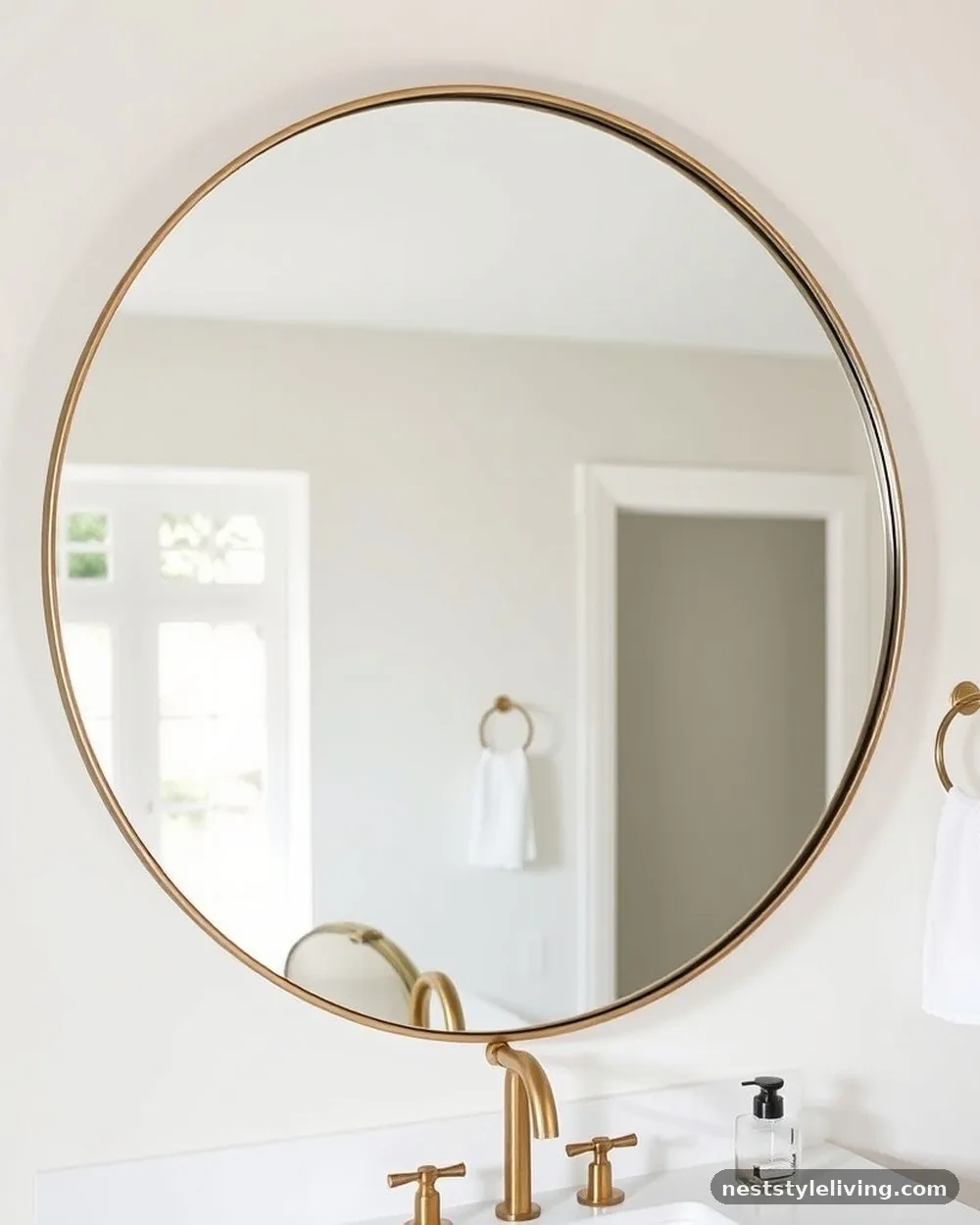 Oversized Statement Mirror - 23 Half Bathroom Design Ideas That Make a Big Impact