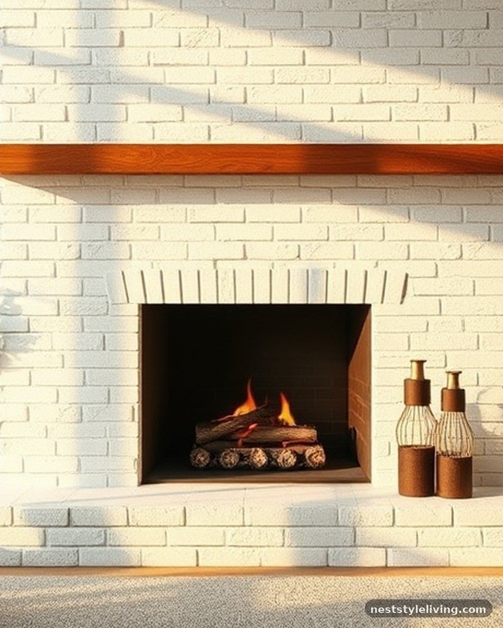 3. Painted Herringbone Brick
