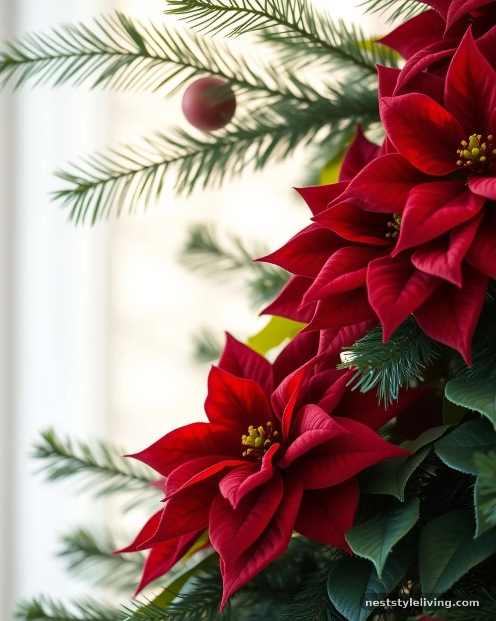 Real-Touch Poinsettias - 19 Burgundy Christmas Decorations That Look Expensive