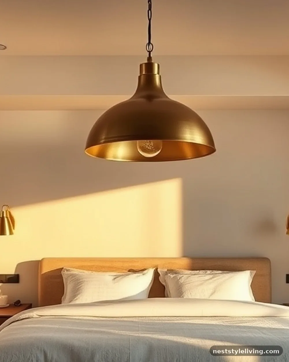 Statement Pendant Lighting - 21 Master Bedroom Ideas for a Stylish Cozy Retreat