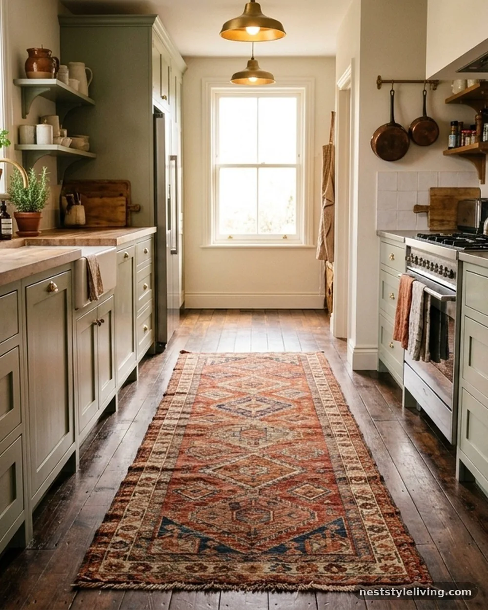 Vintage Kilim Runner Rugs - 16 Boho Kitchen Ideas That Feel Collected and Beautiful