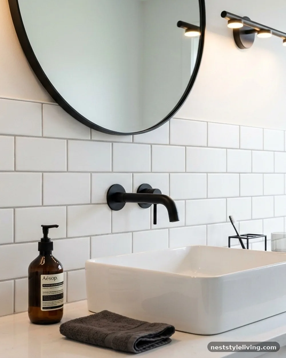 Wall-Mounted Faucets - 17 Guest Bathroom Design Ideas That Feel Luxurious at Home
