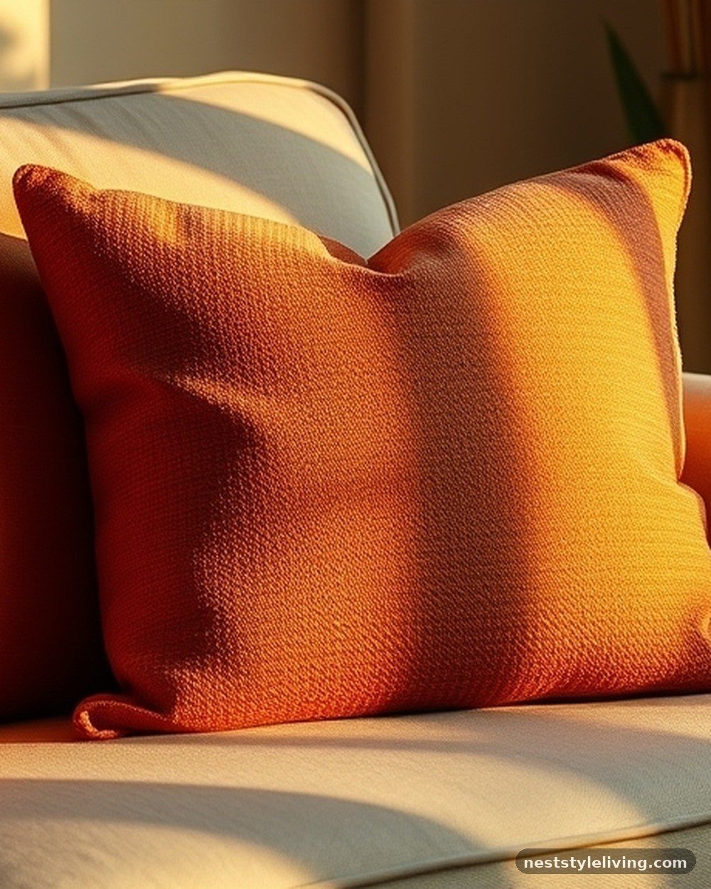 3. Warm Terracotta Accent Pillows