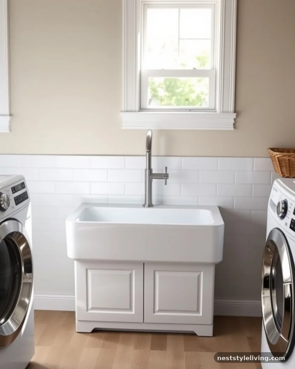 Apron-Front Utility Sink - 23 Farmhouse Laundry Room Ideas for a Cozy Space