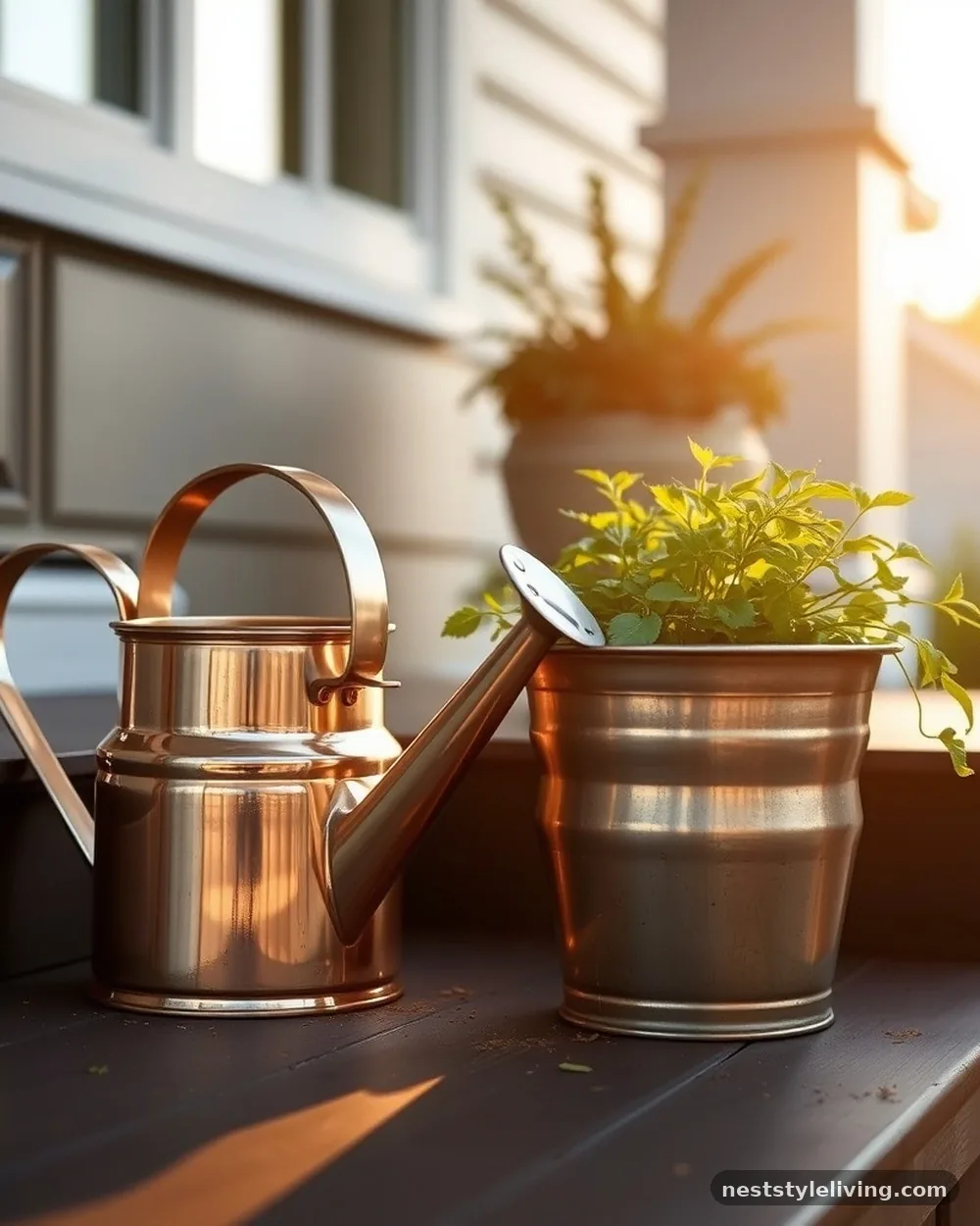 Copper-Tone Decorative Accents - 17 Winter Porch Ideas for a Cozy Seasonal Welcome