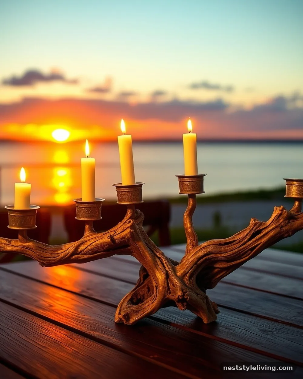 Driftwood Candelabra Bases - 16 Nature Inspired Table Ideas to Bring the Outdoors In