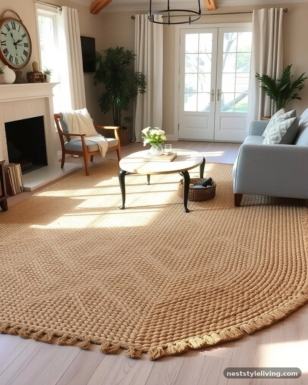 Jute and Sisal Area Rugs - 20 Earthy Cottage Decor Ideas for a Calm Cozy Home