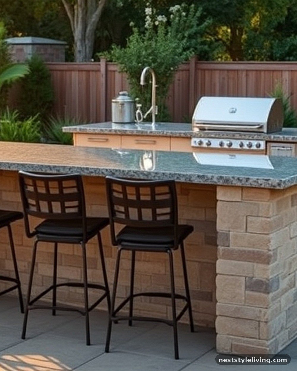 4. Kitchen Island with Integrated Bar Seating