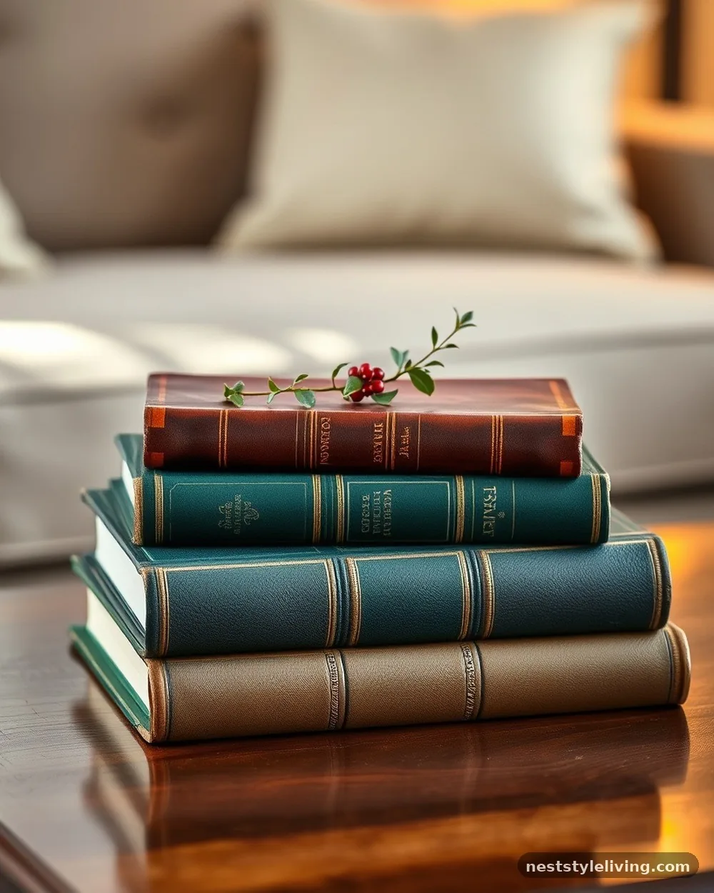 Leather-Bound Book Accents - 18 Ralph Lauren Inspired Christmas Ideas to Recreate
