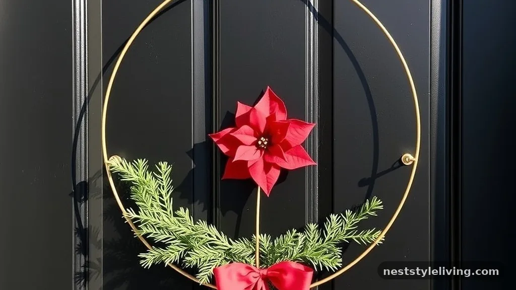 Minimalist Gold Geometric Frame - 16 Christmas Wreaths to Make Your Door Stand Out