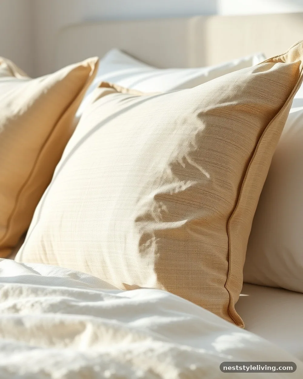Oversized Linen Euro Shams - 14 Cozy Farmhouse Bedroom Ideas You'll Want to Copy